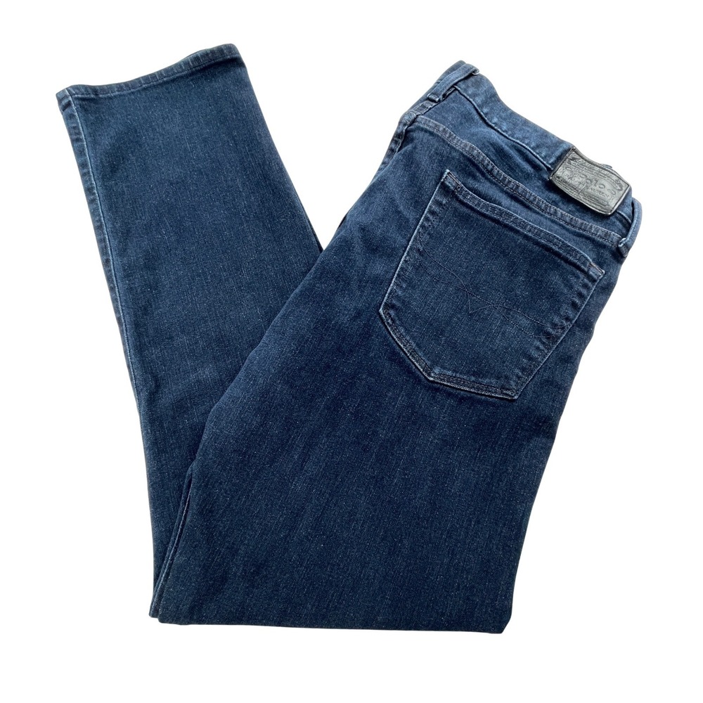 Polo Ralph Lauren Mens 36/32 Varick Slim Straight Jeans Dark Indigo Blue Stretch
